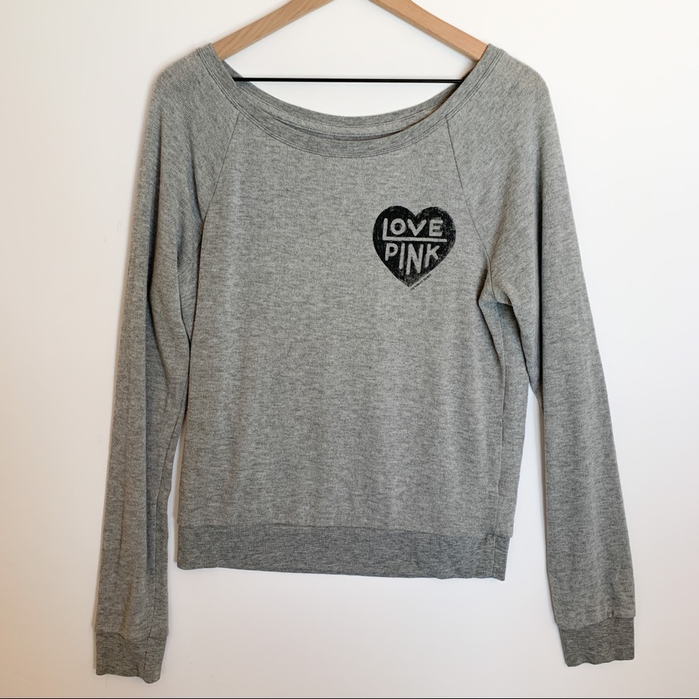 VS PINK Pullover Crewneck Sweater Gray